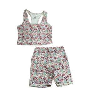 Evolution and Creation floral two piece athletic set